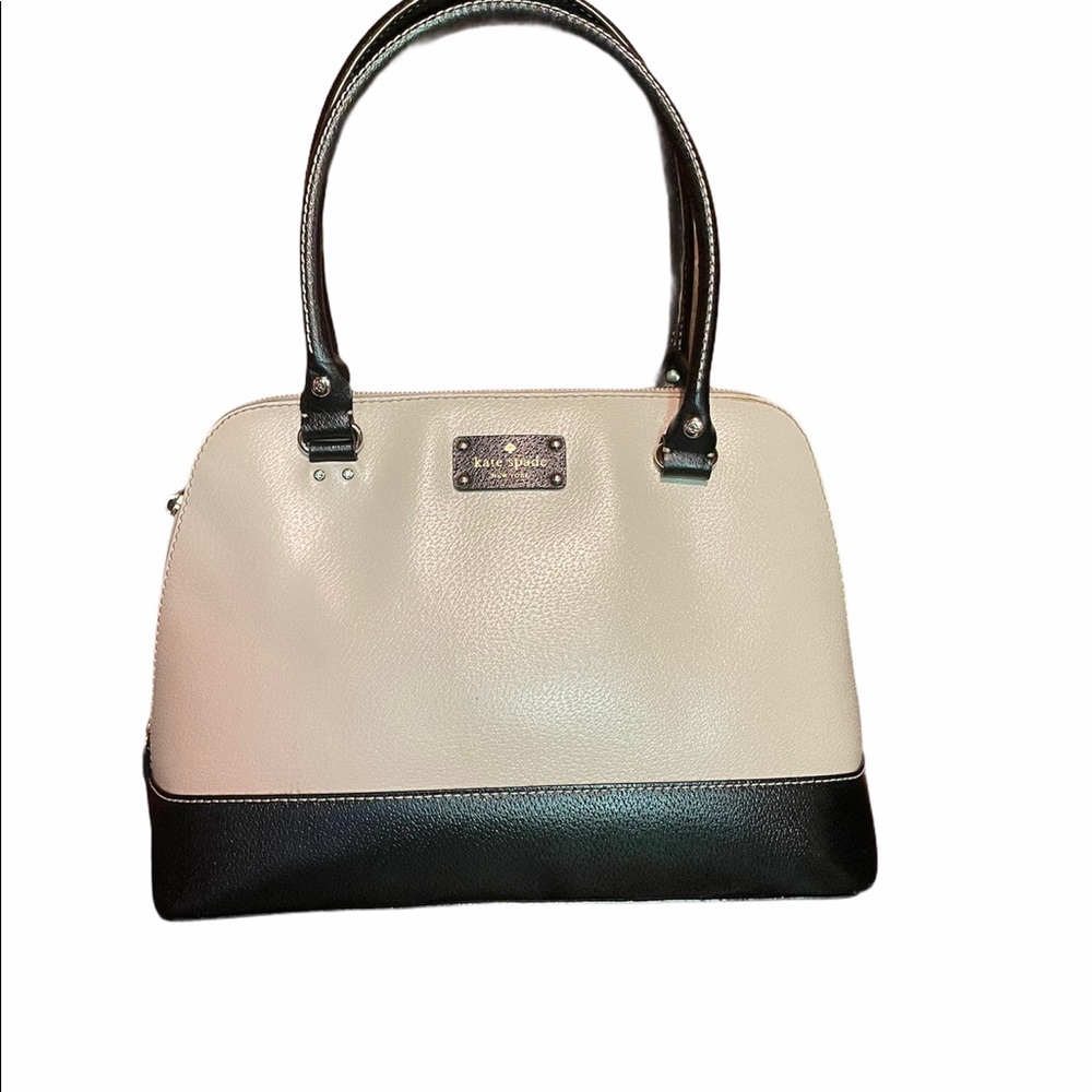 Kate Spade Cream Black Satchel Bag